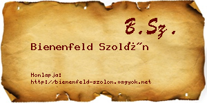 Bienenfeld Szolón névjegykártya